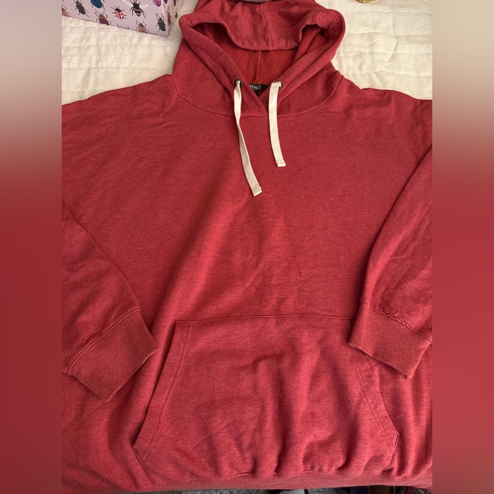 Buffalo David Bitton Red Hoodie with White Accents